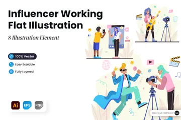 Influenceur Pack d'Illustrations