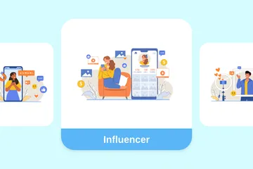 Influenceur Pack d'Illustrations