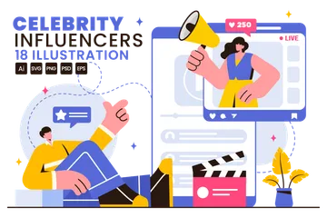 Influenceurs célèbres Pack d'Illustrations