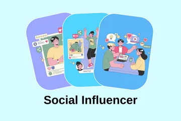 Influenciador Social Pacote de Ilustrações