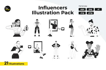 Influenciadores da Geração Z Pacote de Ilustrações