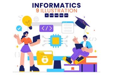 Informatik Logistik Software Illustrationspack