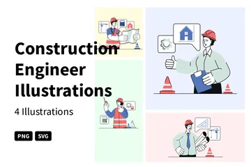 Ingeniero constructor Paquete de Ilustraciones