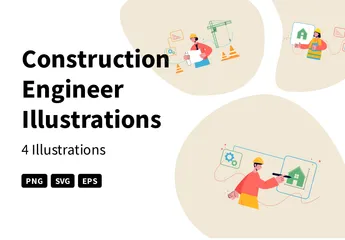 Ingeniero constructor Illustration Pack