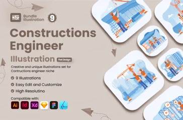 Ingénieur en construction Pack d'Illustrations