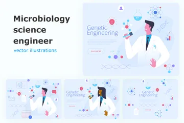 Ingénieur en Microbiologie Pack d'Illustrations