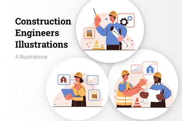 Ingénieurs en construction Pack d'Illustrations