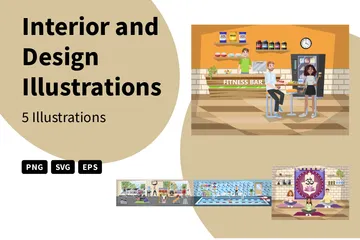 Innenausstattung und Design Illustrationspack