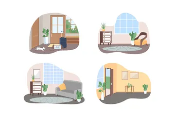 Inside Family Home Illustration Pack