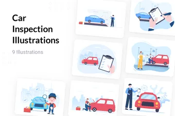 Inspection automobile Pack d'Illustrations
