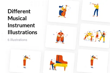 Free Différents instruments de musique Pack d'Illustrations