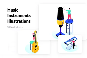 Instrumentos musicais Pacote de Ilustrações
