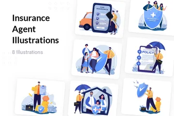 Insurance Agent Illustration Pack