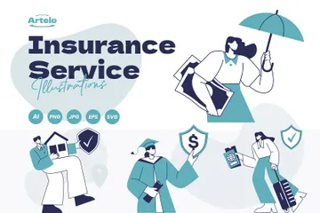 Insurance Service Illustration Pack