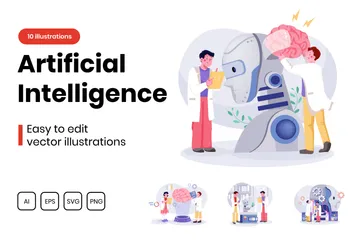 Inteligência artificial Pacote de Ilustrações