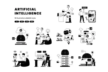 Inteligencia artificial Paquete de Ilustraciones
