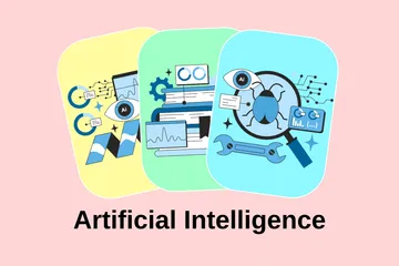 Inteligência artificial Pacote de Ilustrações