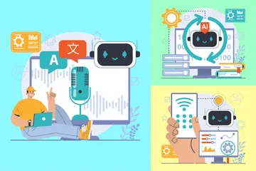 Inteligência artificial Pacote de Ilustrações