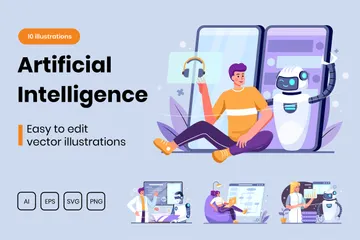 Intelligence artificielle Pack d'Illustrations