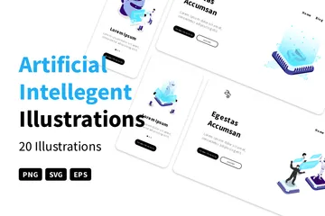 Intelligence artificielle Illustration Pack