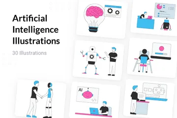 Intelligence artificielle Pack d'Illustrations