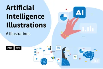 Intelligence artificielle Pack d'Illustrations