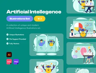 Intelligence artificielle Pack d'Illustrations