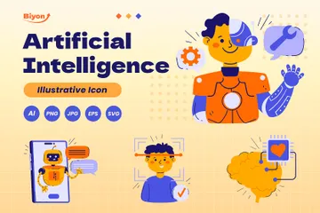 Intelligence artificielle Pack d'Illustrations
