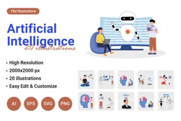 Intelligence artificielle Pack d'Illustrations