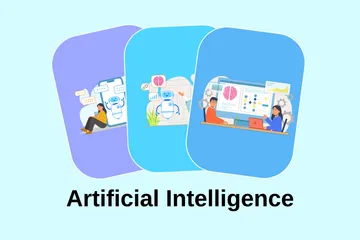 Intelligence artificielle Pack d'Illustrations