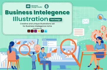 L'intelligence d'entreprise Pack d'Illustrations