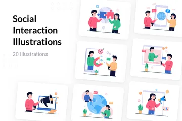 Interaction sociale Pack d'Illustrations