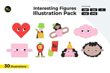 Interessante Zahlen Illustrationspack