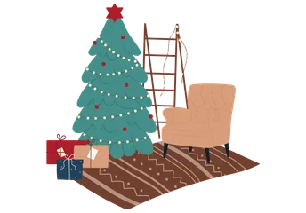 Intérieur de Noël Pack d'Illustrations