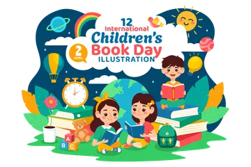 International Children Book Day Illustration Pack