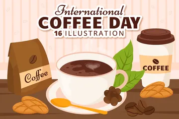 International Coffee Day Illustration Pack