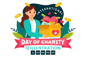 International Day Of Charity Illustration Pack