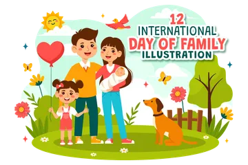 International Day Of Family Illustration Pack