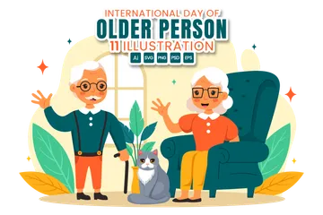 International Day Of Older Persons Illustration Pack