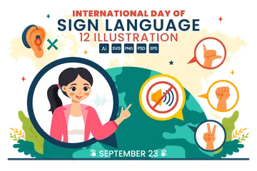 International Day Of Sign Languages Illustration Pack