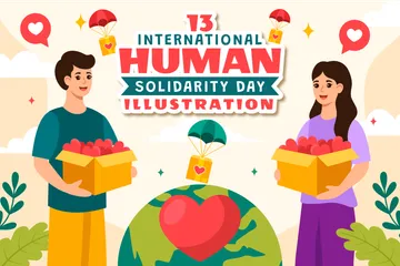 International Human Solidarity Day Illustration Pack