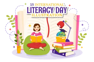 International Literacy Day Illustration Pack