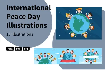 International Peace Day Illustration Pack