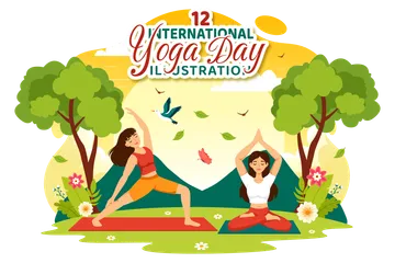 International Yoga Day Illustration Pack