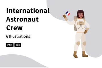 Internationale Astronautencrew Illustrationspack