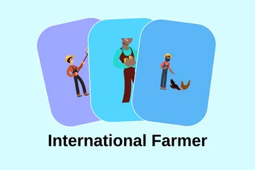 Internationaler Landwirt Illustrationspack