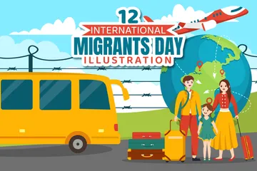 Internationaler Tag der Migranten Illustrationspack