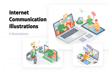 Internet Communication Illustration Pack