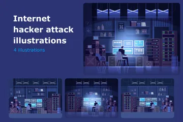 Internet-Hacker Illustrationspack