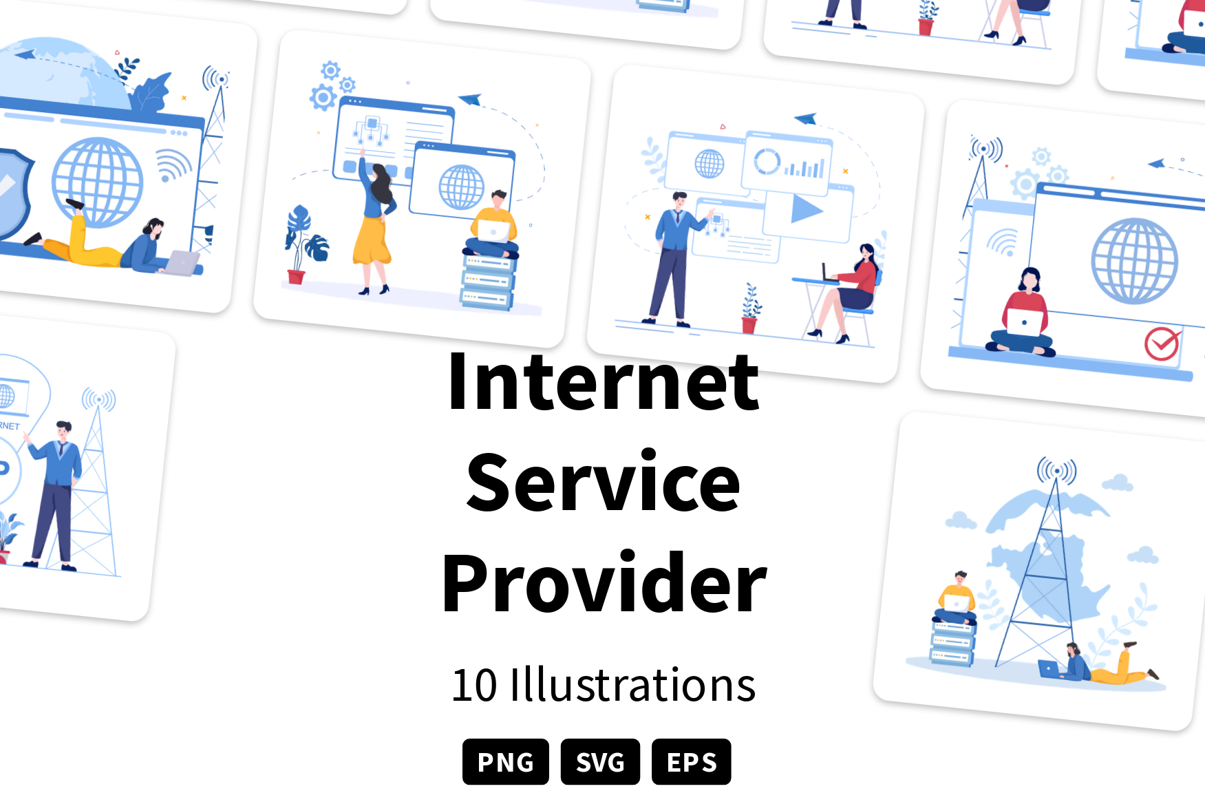Internet Service Provider Illustration Pack - 10 Free Download Network ...